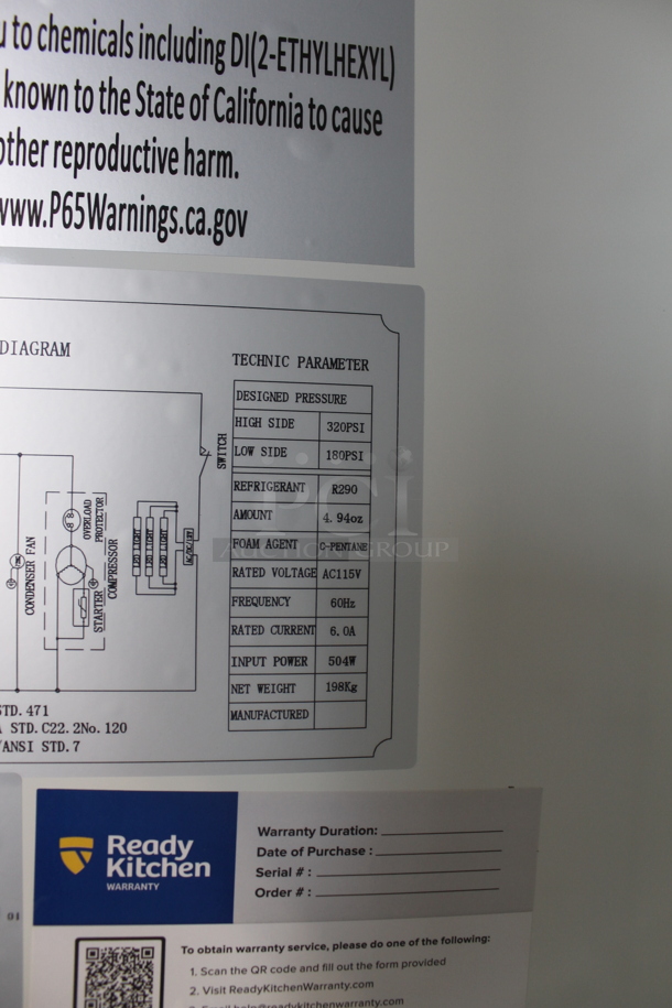 BRAND NEW SCRATCH AND DENT! 2023 Avantco 178GDC49HCB Black Metal Commercial 2 Door Cooler Merchandiser w/ LED Lighting and Poly Coated Racks. 115 Volts, 1 Phase. Tested and Working! - Image 12 of 12