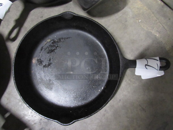 One 10 Inch Cast Iron Skillet.