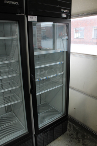 2019 Habco SE18HC Metal Commercial Single Door Reach In Cooler Merchandiser w/ Poly Coated Racks. 115 Volts, 1 Phase. Tested and Working!