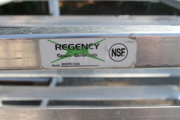 Regency 600PR103K Commercial Aluminum 10 Pan End Load Half Height  Sheet Pan Rack on Commercial Casters. - Image 4 of 4