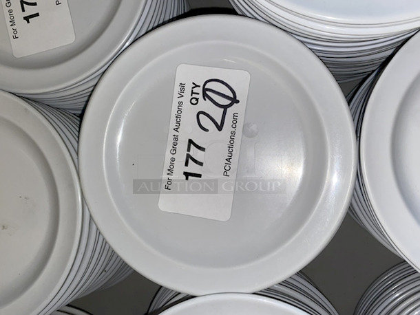 OUTSTANDING!! Thunder Group NS107W 7 1/4" Narrow Rim Nustone White Melamine Plates. 20x Your Bid - Image 1 of 2