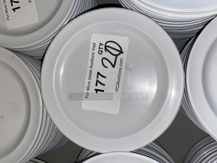 OUTSTANDING!! Thunder Group NS107W 7 1/4" Narrow Rim Nustone White Melamine Plates. 20x Your Bid
