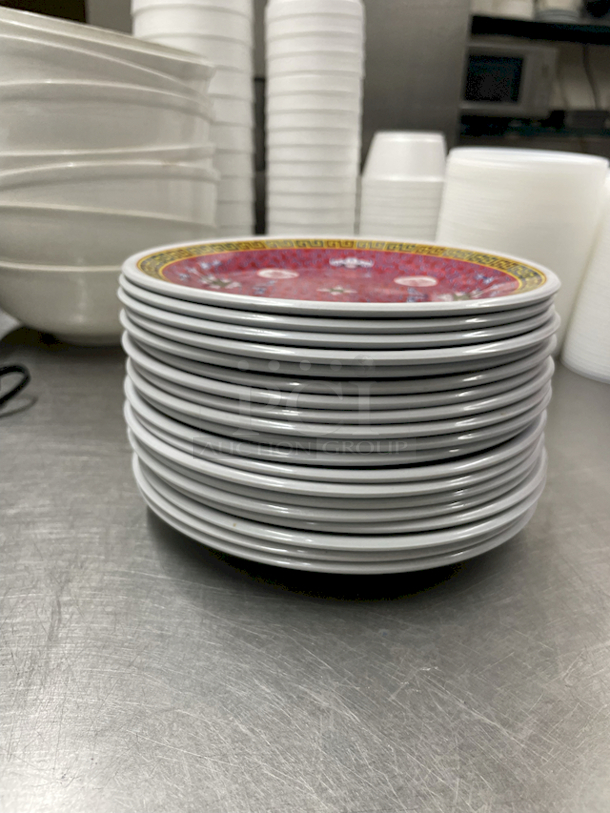 8 Inch Round Plates, Melamine. 19x Your Bid - Image 1 of 2
