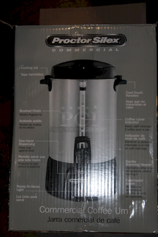 Proctor Silex 45040 40 Cup (200 oz.) Coffee Urn / Percolator - 120V, 1090W.
11 7/10x9 2/5x16 - Image 2 of 2