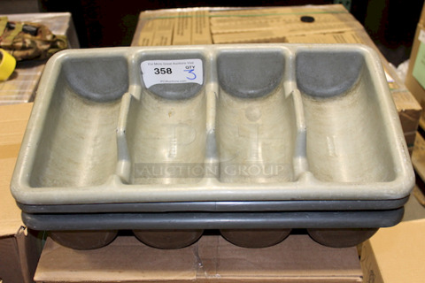 AWESOME! Royalite 4 Compartment Cutlery Tub.
22" x 13" x 5". 3x Your Bid