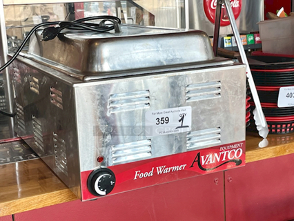 SWEET! Avantco W50 12" x 20" Full Size Electric Countertop Food Warmer With Lid - 120V, 1200W