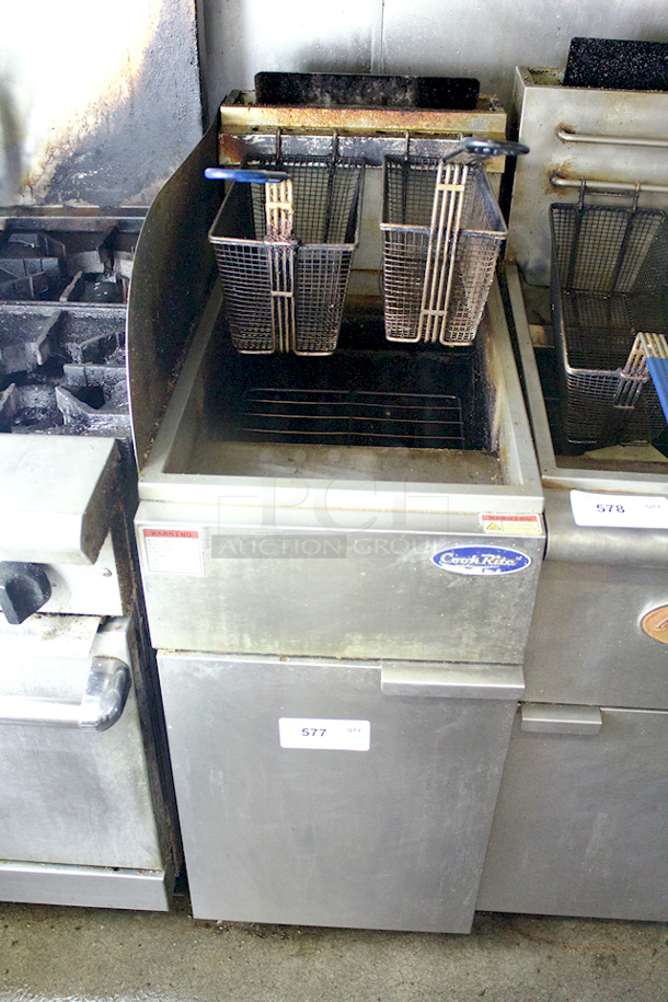 AWESOME! Atosa CookRite 50 lb Heavy Duty Gas Fryer, 136,000 BTU, Commercial Casters, Natural Gas. 16x30x44 - Image 1 of 1