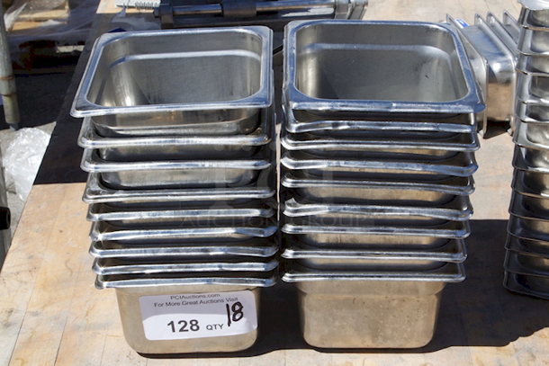 Stainless Steel 1/6 Pans x 4