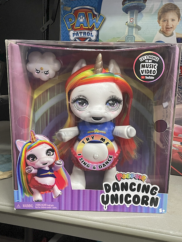 MONSTER LOT OF KIDS TOYS! Poopsie Dancing Unicorn; Pixar Cars Scoot Racer; Nickelodeon Paw Patrol Pop-Up Pretend Table & Chairs – Converts To Command Station With Working Parts; Tabeoke Singing Machine; OMG Da Boss, Little Tikes – Tikes Tough – Workshop; Sharpie Limited Edition 30 Permanent Marker Spin Tray; Crayola 90yr of Mickey 18 Giant Coloring Pages; Nickelodeon Paw Patrol Chase & Marshall (2) Chair & Table Set; KidKraft Classic Rocking Chair - Image 2 of 10