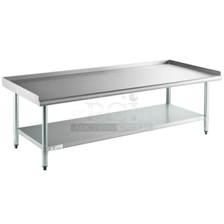 BRAND NEW SCRATCH & DENT! Steelton 30" x 72" 18-Gauge Stainless Steel Equipment Stand with Undershelf and Galvanized Legs
