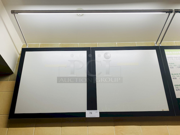 Visual Graphic Systems Full Size Illuminated Magnetic Menu Board. Easily Change Menu By Pulling Back The Magnetic Boarder.  - Image 1 of 2