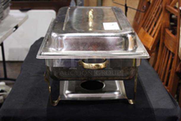 Full Size Chafer w/ Lift Off Lid. 8 quart, full-size, welded frame, dripless water pan, lift-off cover with plastic handle, duel fuel holder, stainless steel, mirror-finish - Image 2 of 8