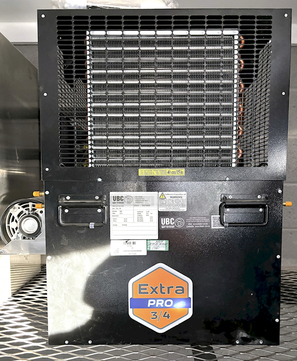 NEW/NEVER USED UBC Extra 3/4 PRO Electric Glycol Chiller, 100 Gallon Per Hour Pump, 18 Gallon Capacity, Operational Up To 450 feet, Digital Thermostat, Includes 
Optional 6” Legs & Cord For Hard Wiring. 115V 60hz 1ph. 28x22x30 176lbs
 - Image 2 of 4
