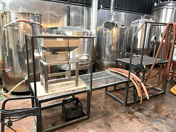READY TO BREW! Complete Stout Tanks & Kettles Direct Fire 7BBL Brewhouse With 2 Piece Space Saving Brew Deck. Includes: Hot Liquor Tank, Mash Tun, Wort Chiller, Whirlpool, Fermenter, 2-Piece Brewdeck and 2 Brite Tanks - Image 7 of 12
