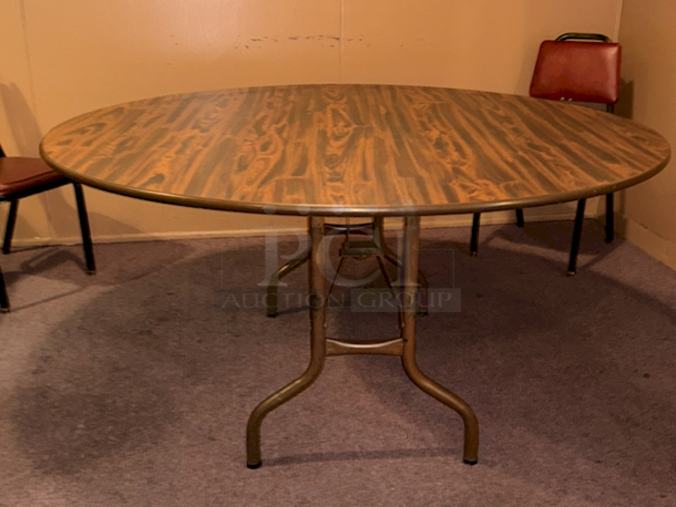 PARTY SIZE! 60” Round Table With Fold-Out Legs. 60”x30” - Image 2 of 3