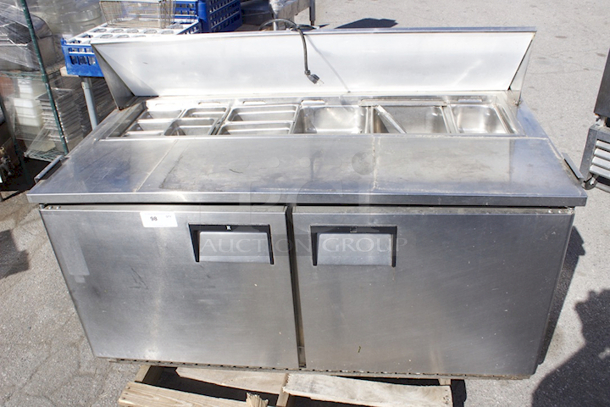 Everest Refrigeration EPBNWR2 59" Two Door Back Mount Sandwich Prep Table 16 Cubic Feet, 115v/60/1ph. Tested. Works Great!! - Image 6 of 8
