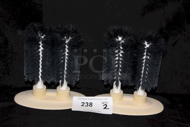 Set of 2 Brush Glass Cleaners With Suction Cups. 
2x Your Bid - Image 1 of 2