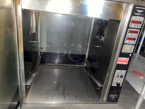 Henny Penny SCR 16 16-spit Stacked 16-Spit Rotisserie on Commercial Casters

Missing Power Cord and Misc. Hardware.  - Image 8 of 8