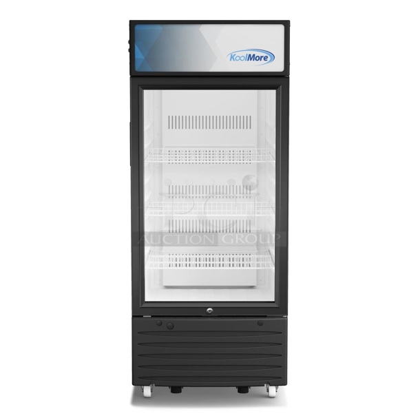 BRAND NEW SCRATCH & DENT! In The Original Box, No Signs Of Damage. Koolmore KM-MDR-1D-6C 6 Cu. Ft. One Glass Door Commercial Display Merchandiser Refrigerator  - Image 3 of 3