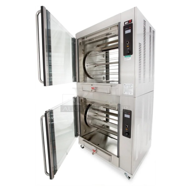 BRAND NEW! BKI VGG-16F Stainless Steel Commercial Electric Powered Rotisserie Oven on Commercial Casters. Stock Picture Used as Gallery Picture. 208 Volts, 3 Phase. Goes GREAT w/ Lot #4! - Image 1 of 11