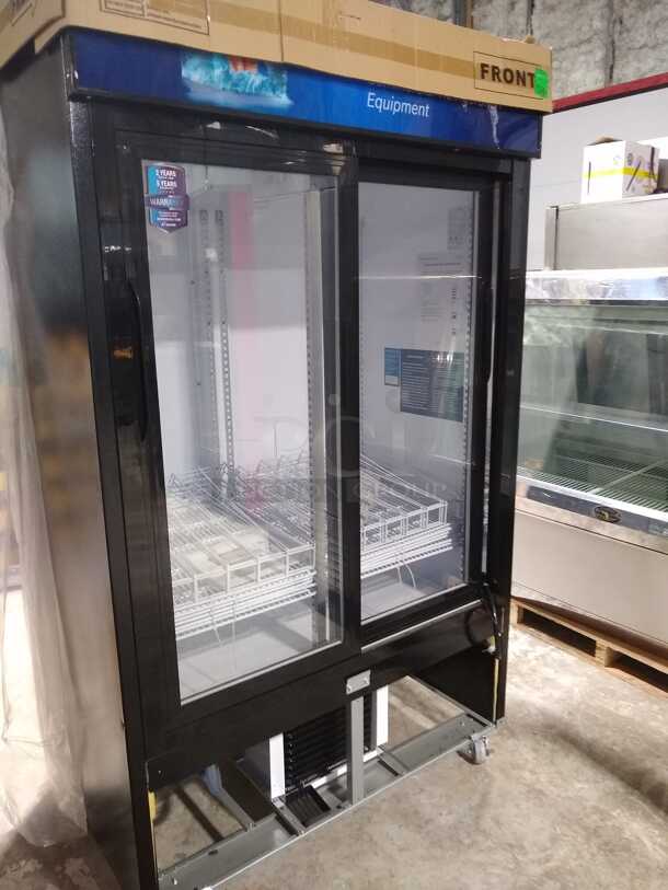 Dukers DSM-40SR Commercial Glass Sliding 2-Door Merchandiser Refrigerator in Black
 - Image 9 of 9
