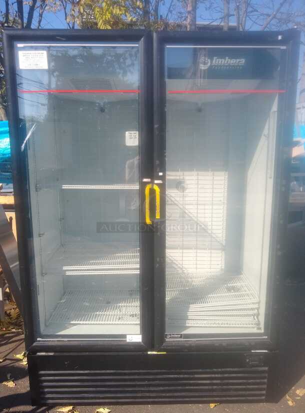 Imbera VFD43 HC BW SD Two Section Glass Door Merchandiser - (2) Sliding Doors, Black, 115v
 - Image 1 of 5