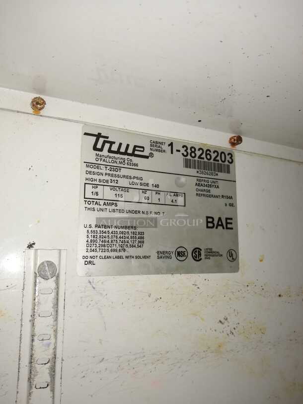 True T-23DT-HC 27" One Section Commercial Combo Refrigerator Freezer - Right Hinge Solid Doors, Dual Temp, 115v
 - Image 7 of 8