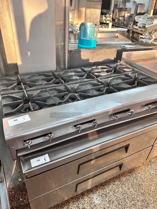 Certified Working American Range Commercial 48 inch Hot Plate with 8 Burners Natural Gas NSF  - Image 7 of 7