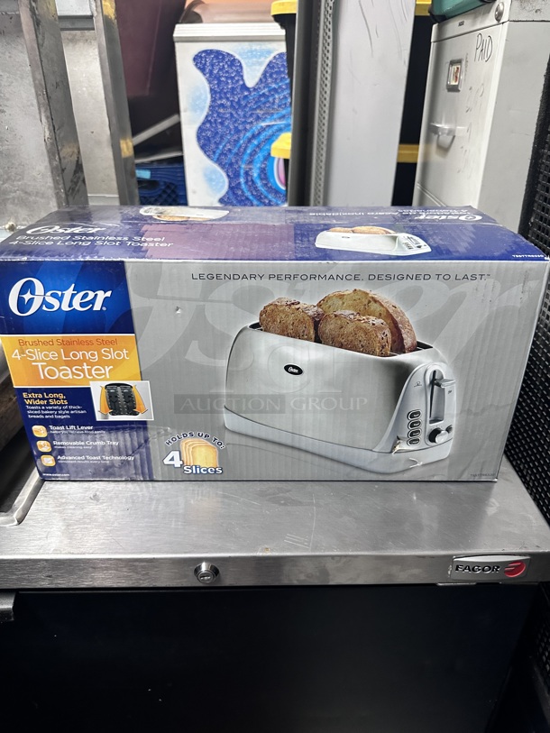 New Oster TSSTTRJB30R 4-Slice Long Slot Toaster Sliver 