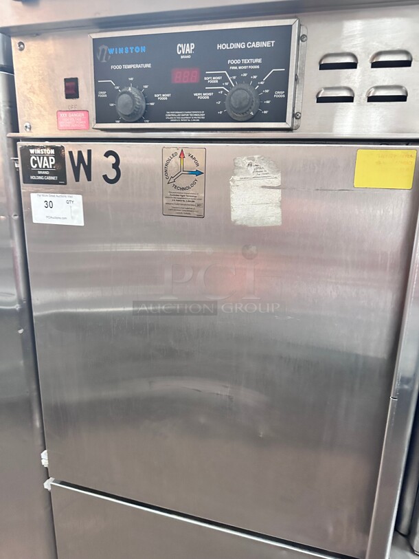 Late Model! Winston HOV5-14UV CVAP 22cf Electric Holding Cabinet Full Size w/ Fan Electric Control. Adjustable Universal Rack Supports 220 Volt 1 Phase Tested and Working! - Image 4 of 8