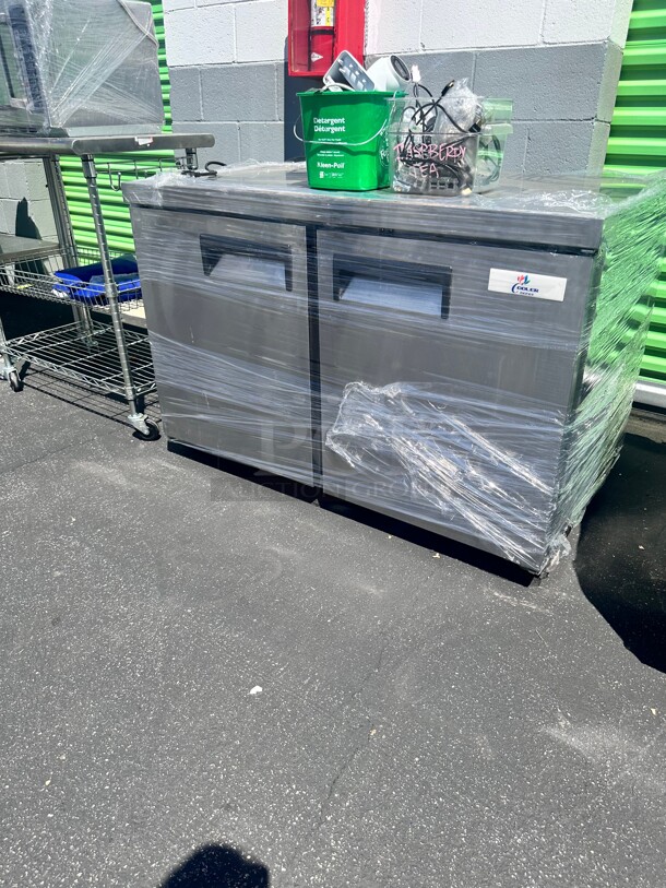 One Year Old Cooler Depot UUC-48R-HC 48 inch Two Door Undercounter Refrigerator 115 Volt - Image 6 of 6