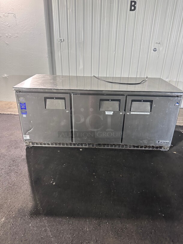 Certified Working Everest  72 inch Triple Door Undercounter Reach-in Refrigerator Stainless interior & exterior 115 Volt - Image 1 of 8