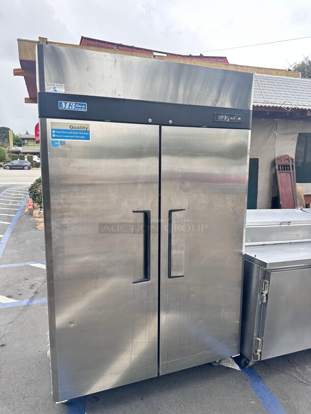 Late Model Turbo Air M3R47-2 M3 Series 52 inch Solid Door Stainless Steel Reach-In Refrigerator 115 Volt Working - Image 3 of 9