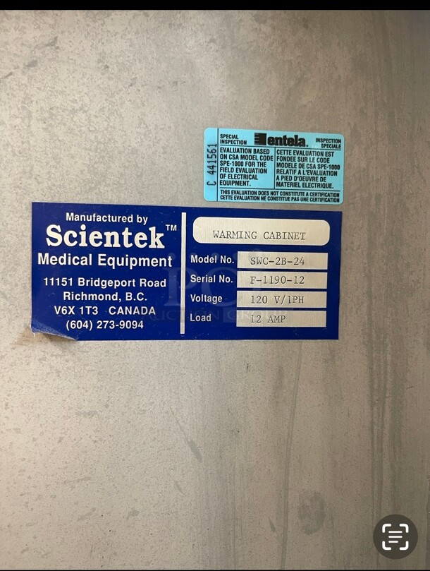 New Scientek - SWC-2B-24 Warming Cabinet 115 Volt Tested and Working! - Image 8 of 8