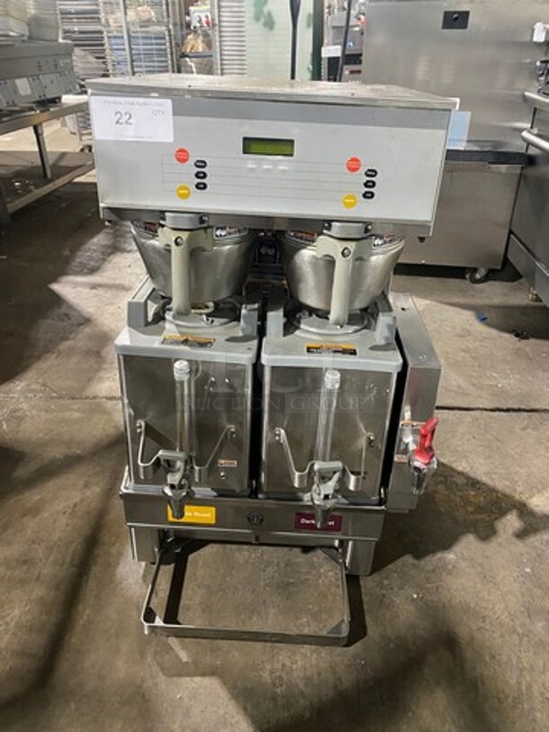 Bunn Dual  Stainless Steel Commercial Countertop Double Coffee Machine w/ Hot Water Dispenser, And 2 Metal Brew Baskets. MODEL DUAL SH DBC SN:DUAL177212 120/208 Volts, 1 Phase. - Image 1 of 12