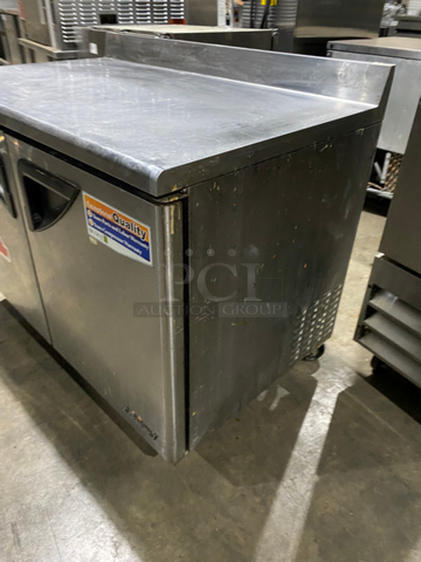 Turbo Air 2 Door Lowboy/Worktop Cooler! With Back Splash! With Metal Rack! All Stainless Steel! On Casters! Model: TWR-48SD SN: WT4R510002 115V 60HZ  - Image 2 of 10