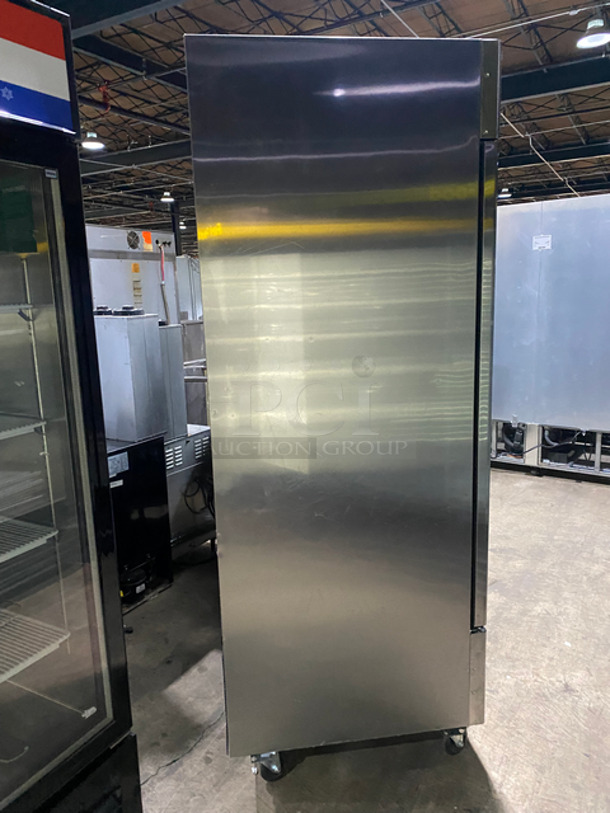 BEAUTIFUL! LIKE NEW! BARELY USED! LATE MODEL! 2021 Atosa Commercial 3 Door Reach In Refrigerator! With Poly Coated Racks! All Stainless Steel! On Casters! Still Under Manufacturers Warranty Model: MBF8508GR SN: MBF8508GRAUS1T0321060800C40016 115V 60HZ 1 Phase - Image 2 of 11