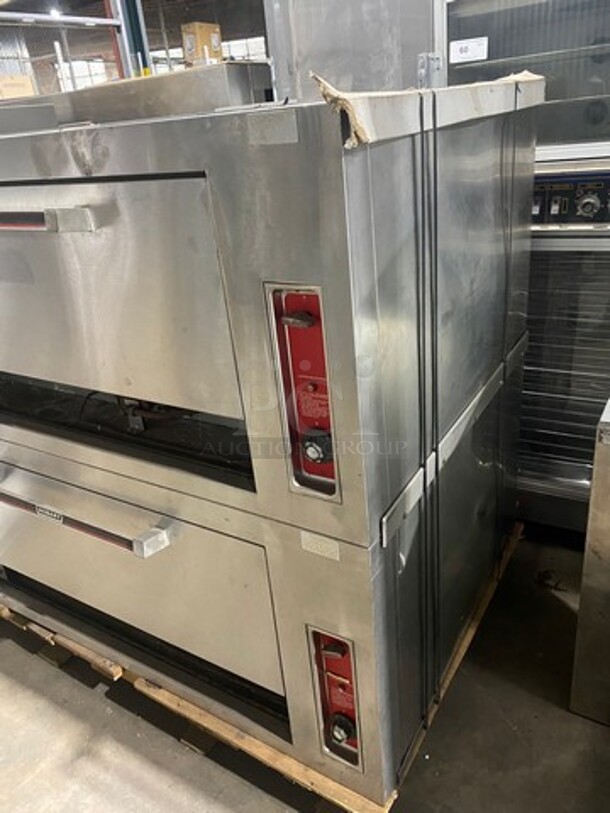 Hobart Commercial Natural Gas Powered Double Deck Pizza/ Baking Oven! All Stainless Steel! 2x Your Bid Makes One Unit! Model: HGS030T SN: 541003229 - Image 2 of 12