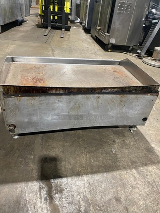 APW Wyott Commercial Countertop Gas Powered Flat Top Griddle! With Back And Side Splashes! All Stainless Steel! On Legs! - Image 3 of 8