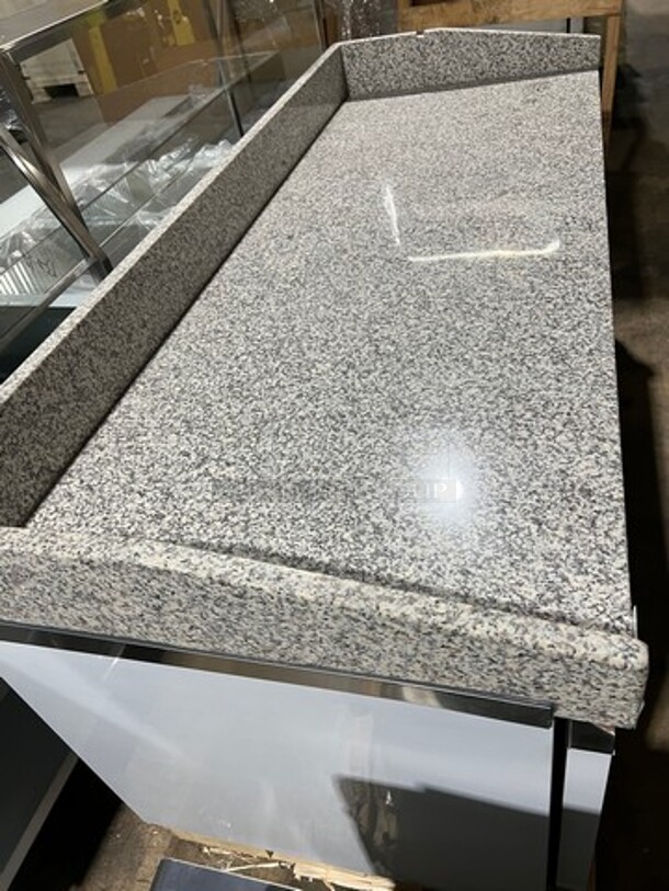 AMAZING! NEW! SCRATCH-N-DENT! Omcan Commercial Refrigerated Italian Style Marble Top Pizza Prep Table! With 3 Door Storage Space Underneath! Poly Coated Racks! All Stainless Steel! Model: PTCN0581 110V - Image 4 of 8