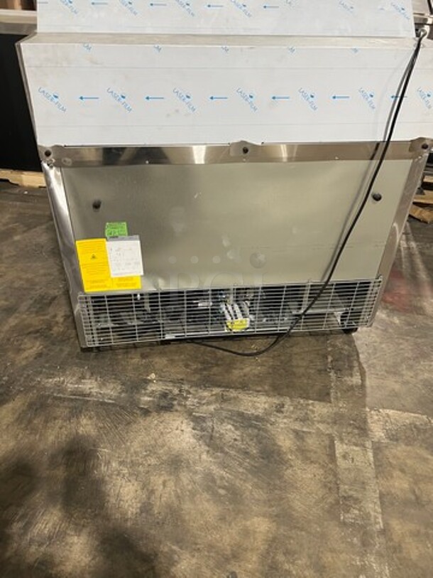 NICE! SCRATCH-N-DENT! LATE MODEL! Asber Commercial Refrigerated Mega Top Sandwich Prep Table! With 2 Door Storage Space Underneath! All Stainless Steel! On Casters! - Image 11 of 12