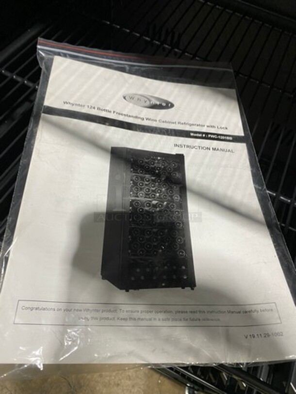 NEW! OUT OF THE BOX! SCRATCH-N-DENT! Whynter Single Door Wine Bottle Cooler/Chiller! With View Through Door! With Racks! 34 Wine Bottle Capacity! Model: FWC1201BB 115V - Image 7 of 9