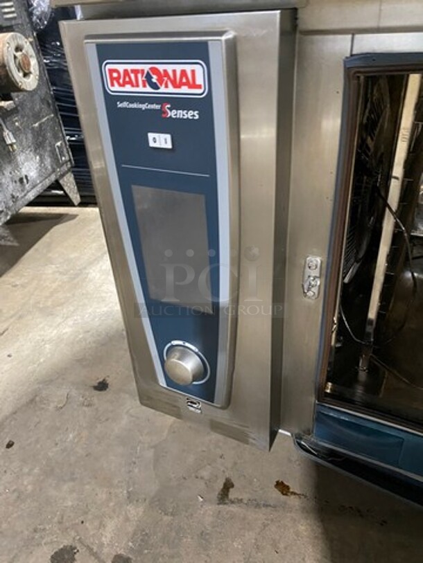 SWEET! LATE MODEL! 2016! Rational Electric Powered White Efficiency Self Cooking Center Double Deck Combi Convection Oven! With Rational Ventless Exhaust System! With View Through Doors! All Stainless Steel! 2x Your Bid Makes One Unit! Model: SCCWE61 SN: E61SH16052516723, SN: E61SH16032505346 208V 60HZ 3 Phase! Working When Removed!  - Image 8 of 11