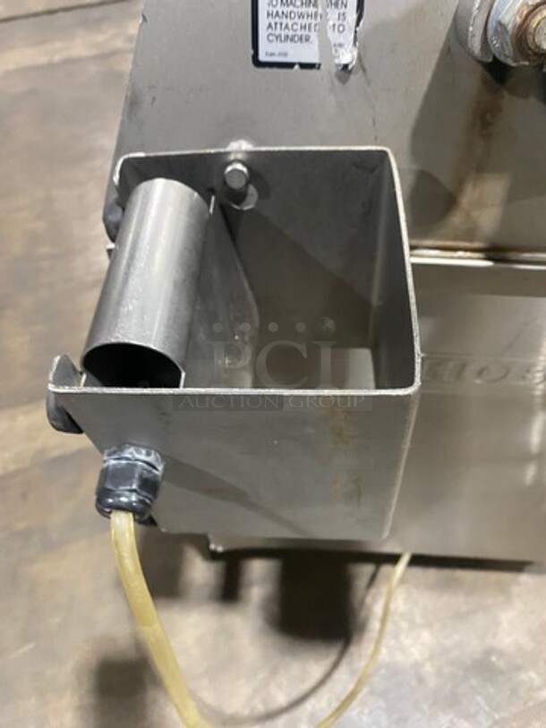 AMAZING! Hobart Commercial Floor Style Heavy Duty Meat Grinder/ Meat Mixer! With 200 LB Capacity! With Foot Pedal Control! Solid Stainless Steel! On Casters! WORKING WHEN REMOVED! Model: MG2032 SN:311433265 480V 60HZ 3 Phase - Image 8 of 10