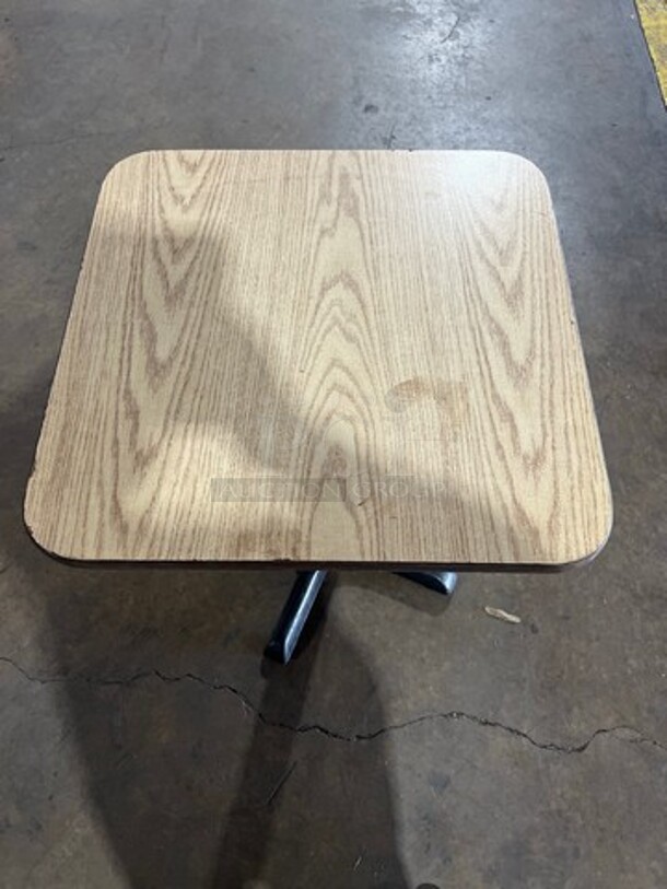 Square Wooden Pattern Table! With Metal Pedestal Base! 3x Your Bid - Image 4 of 5