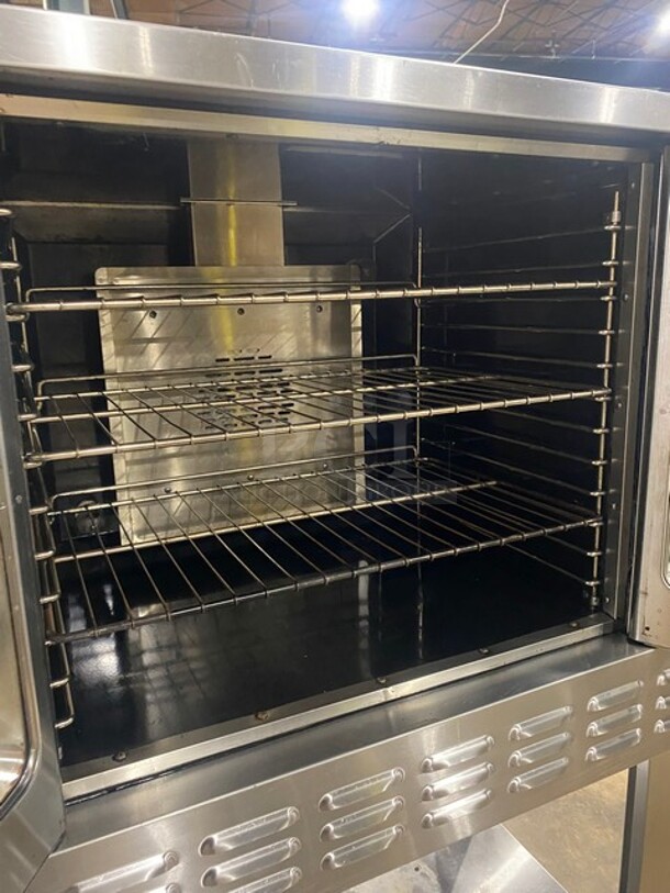 American Range Majestic Stainless Steel Commercial Gas-Powered Full-Size Convection Oven w/ View Through Doors, Metal Oven Racks and Thermostatic Controls and Under Shelf on Commercial Casters! - Image 5 of 7