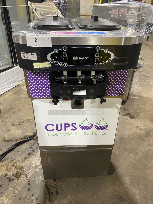 Nice! TAYLOR CROWN Commercial 3 Handle Soft Serve Ice Cream Machine! All Stainless Steel! On Casters! Model C723-33 Serial M2088206 208-230V/60Hz/3 Phase - Image 1 of 8