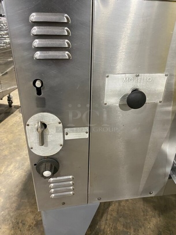 WOW! Morello Commercial Natural Gas Powered Double Deck Pizza/ Baking Oven! All Stainless Steel! On Legs! 2x Your Bid Makes One Unit! WORKING WHEN REMOVED! - Image 11 of 12