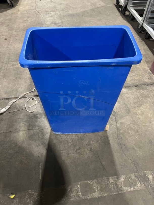 Rubbermaid Commercial Blue Slim Jim Recycle Bin!  - Image 3 of 4