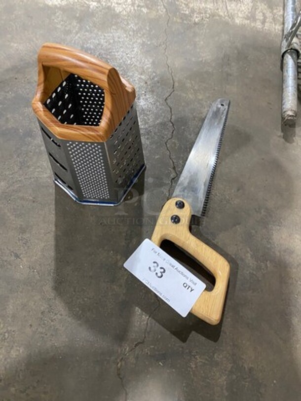 ALL ONE MONEY! MISCELLANEOUS! Includes Cheese Grater, Hand Saw! - Image 1 of 3